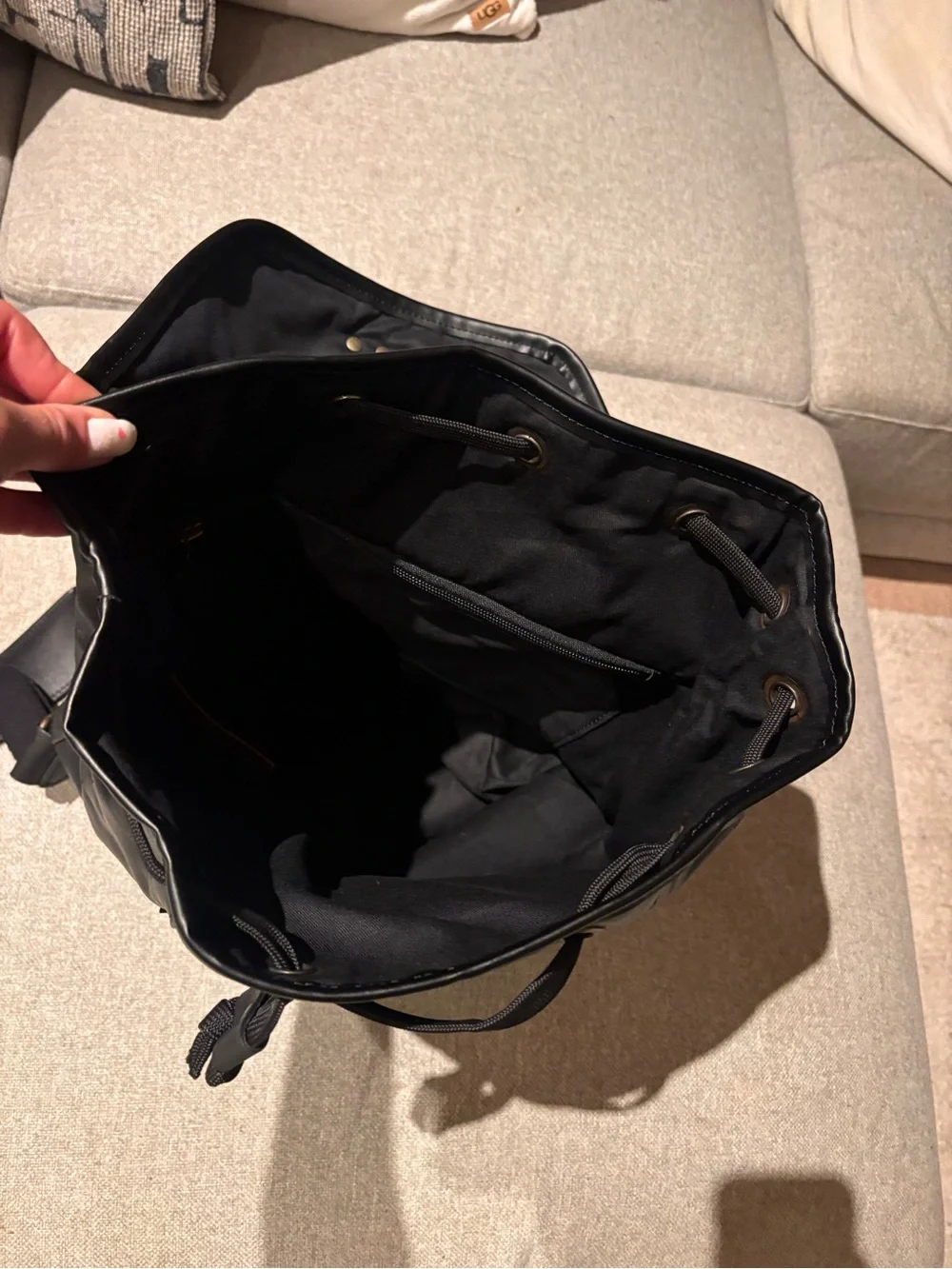 NEW Black Leather Modern Rugged Book Bag 🖤